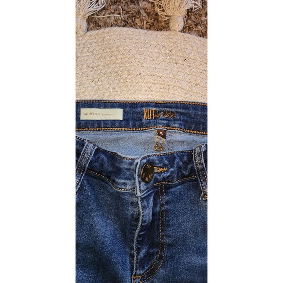 Kut From The Kloth Jeans 6 Catherine Boyfriend Stretch Denim Holes Patchwork - Picture 2 of 4